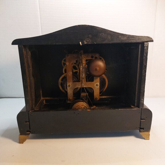 Antique Gilbert Bell & Hammer Chime Clock - Picture 4 of 7